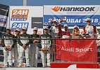  أودي تحصد المركزين الأول والثاني في افتتاحية دبي 24 ساعة عن فئة GT4 مع مركبتها Audi R8 LMS